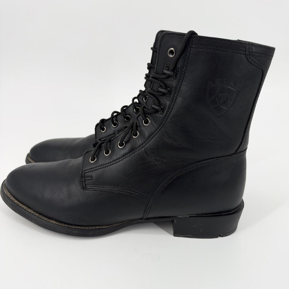 Ariat Heritage Lacers Black Leather Mens Boot Style 32501 Size 11D Preowned